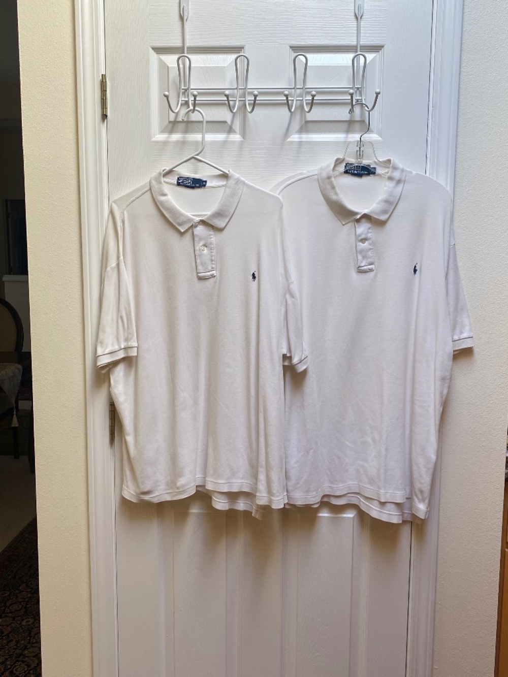 2 Ralph Lauren White Polo Shirts.